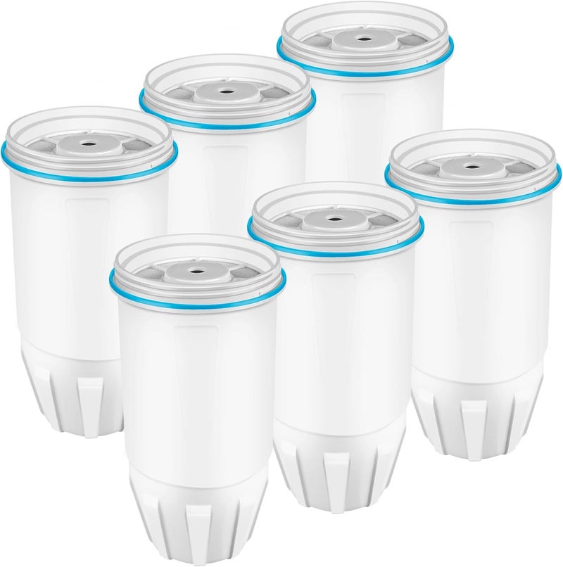 APPLIANCEMATES Water Filter Replacement Fits for ZERO Pitcher, 6 Pack Water Filters Replacement for ZR-001, ZR-017, ZD-010RP, ZP-010, 5 Stage Filter System, Reduce Lead, 0 TDS by - Image 1
